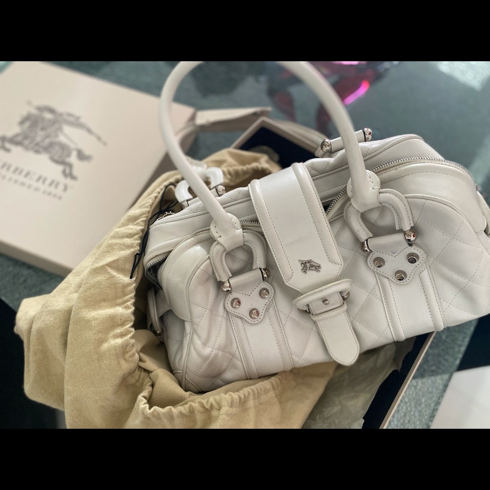 Burberry vintage quilted edna leather purs…